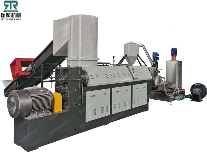 3 In 1 Single Stage Die-Face Cutting Recycling Pelletizing Machine