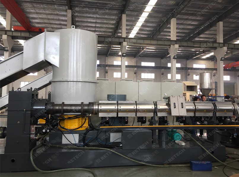 3 In 1 Single Stage Die-Face Cutting Recycling Pelletizing Machine