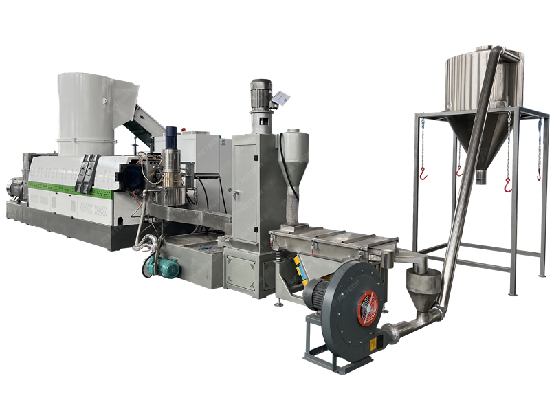 3 In 1 Single Stage Die-Face Cutting PP PE Film Bag Recycling Pelletizing Machine